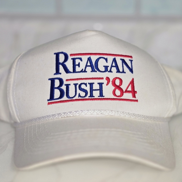 Reagan Bush '84 Presidential Campaign Republican Snap Back Mesh cap. Vintage - Picture 5 of 7